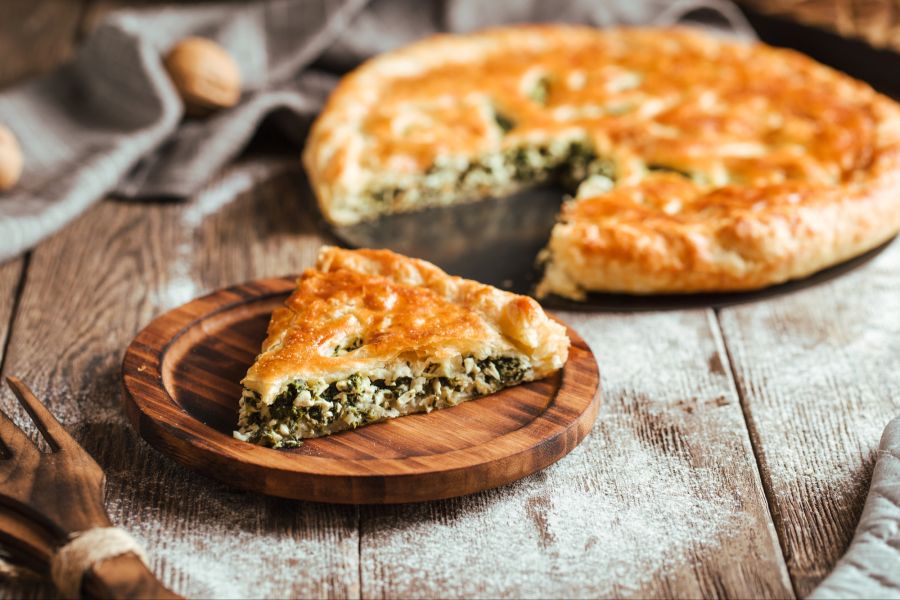 Spinat- und Fetakuchen