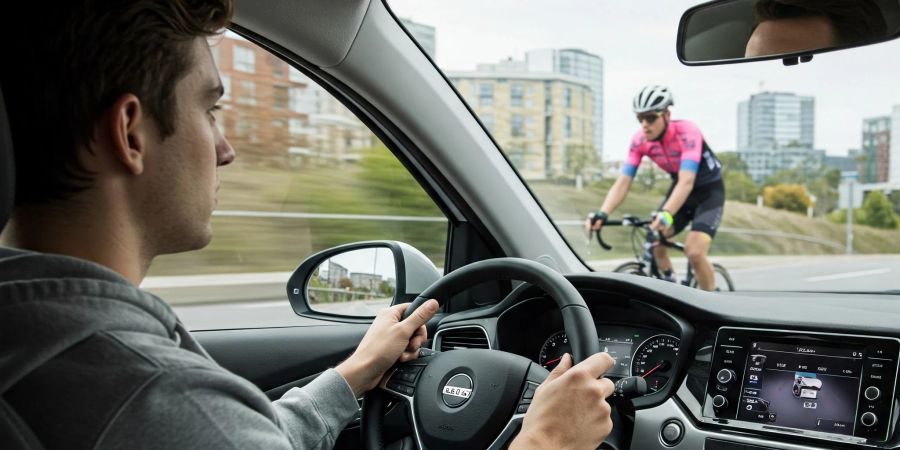 Radfahrer im Strassenverkehr