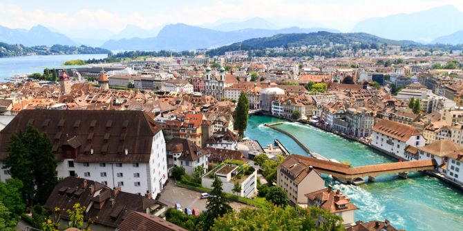 Luzern Altstadt Panorama See