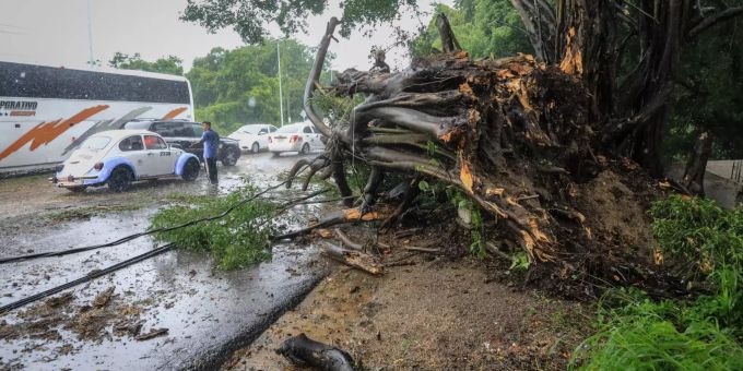 Der Hurrikan Nora hat in Mexiko für Verwüstung gesorgt. Hurricane Nora passes Mexico
