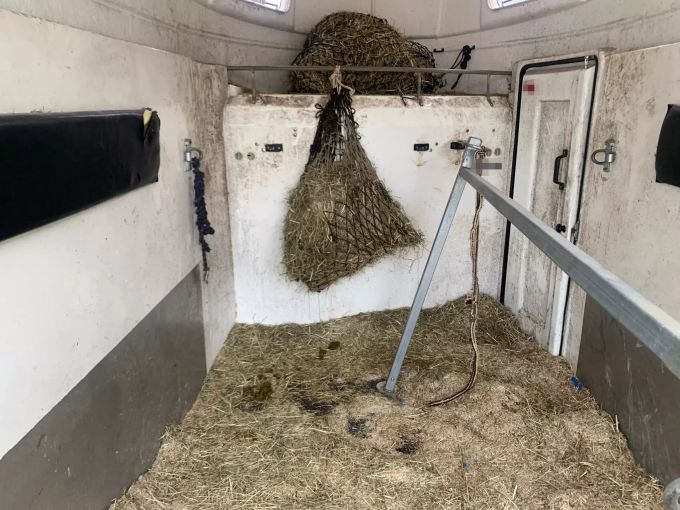 So sieht es im Innern des Pferde-Anhängers aus. Pferd St. Gallen