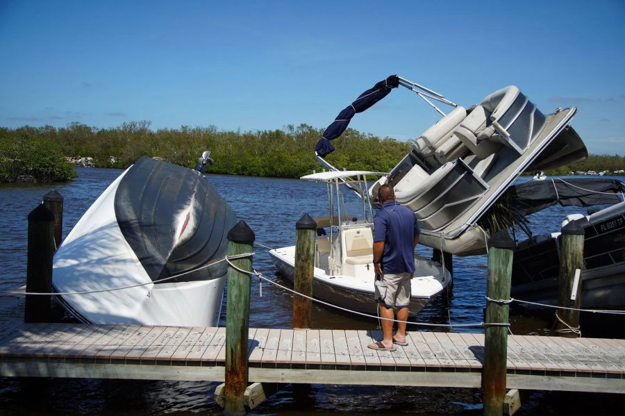 Nach dem Hurrikan steht in Florida (USA) nichts mehr an seiner eigentlichen Stelle.