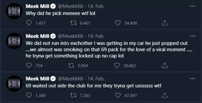 Meek Mill führt den Streit gegen 6ix9ine im Netz weiter. 6ix9ine