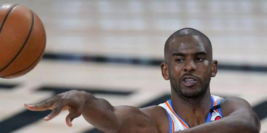 Soll nach Medienberichten zu den Phoenix Suns wechseln: Chris Paul von Oklahoma City Thunder. Foto: Mark J. Terrill/AP/dpa