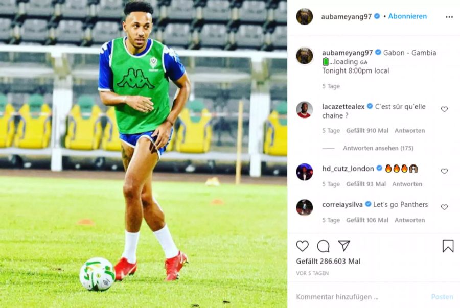 Pierre-Emerick Aubameyang war mit Gabun in Gambia zu Gast.