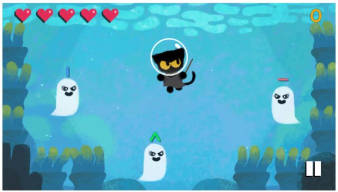 O Halloween de 2020 tem um herói: Momo, o gato mágico do Doodle da