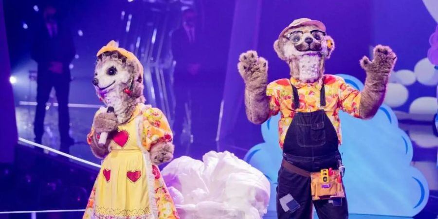 Verkleidete Promis: «Die Erdmännchen» stehen in der Prosieben-Show «The Masked Singer» auf der Bühne. Foto: Rolf Vennenbernd/dpa