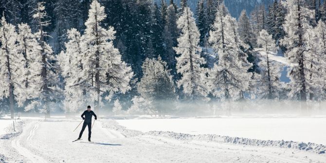 Langläufer im Engadin.