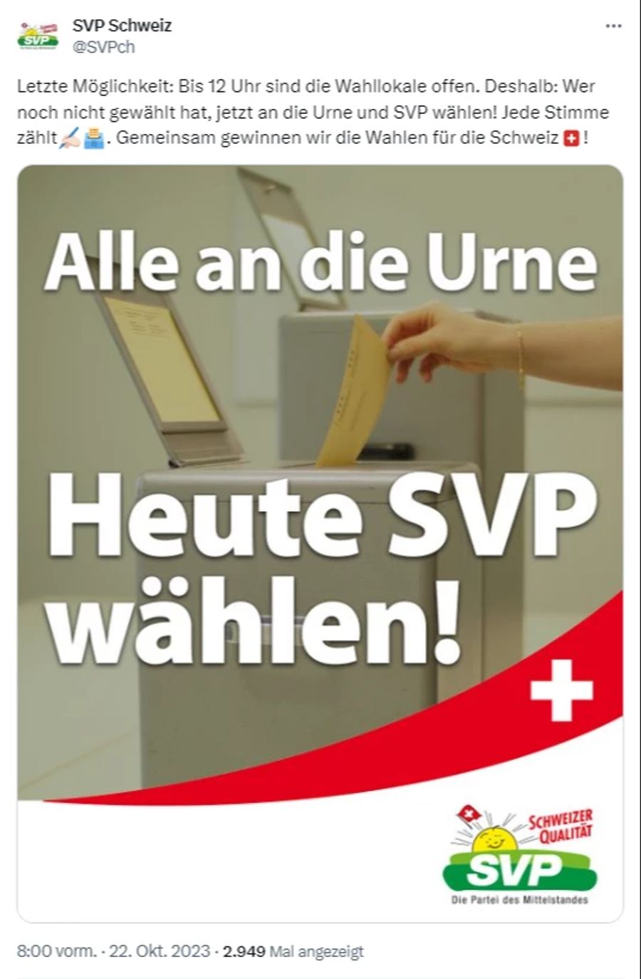 Die Parteien rufen auf Social Media noch zum letzten Mal zum Wählen auf.