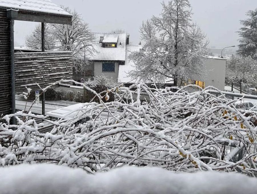 In Urdorf ZH liegt am Donnerstagmorgen Schnee.