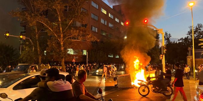 Proteste in Teheran (Foto vom Montag, 19. September 2022). Iran