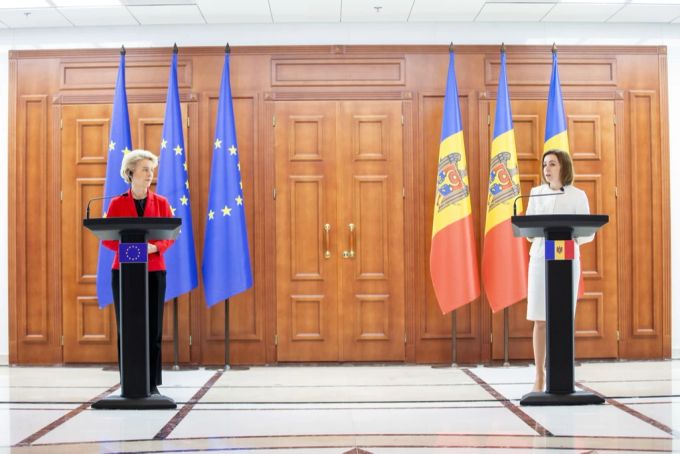 Von der Leyen (l) und Sandu (r) beim Treffen in Moldau. eu