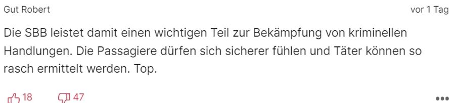 Dieser Leser findet Kameras zu einem anderen Zweck gut.