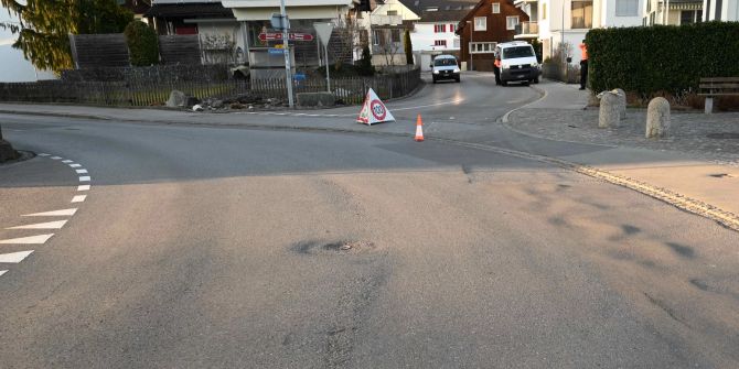 Unfallstelle Rietstrasse in Balgach SG