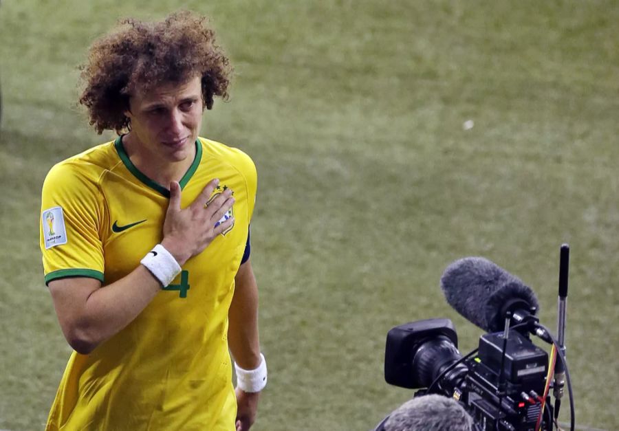 David Luiz weint nach der 1:7-Pleite gegen Deutschland.