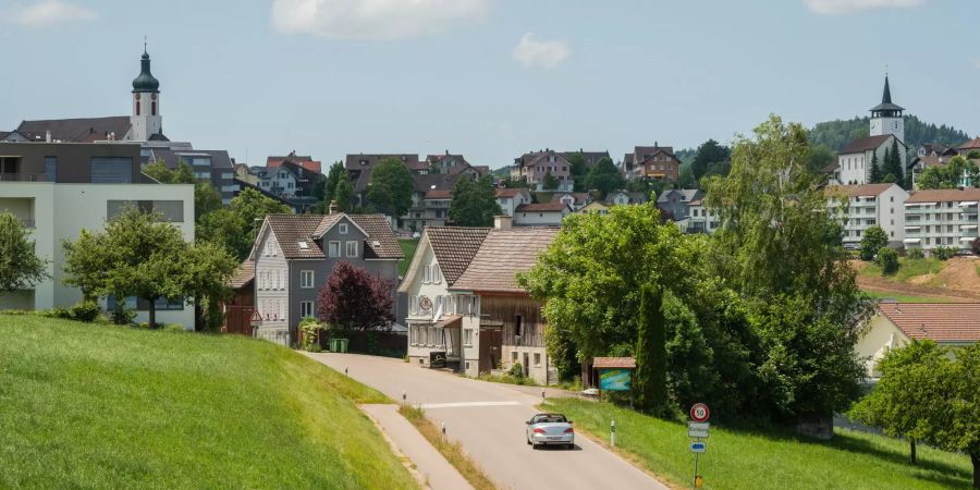 Die Ortseinfahrt Richtung Kirchberg (SG).