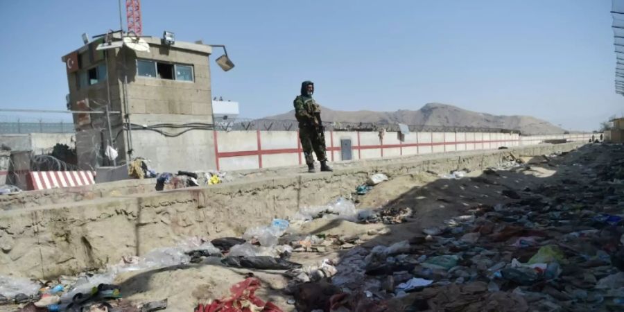 Anschlagsort am Flughafen Kabul