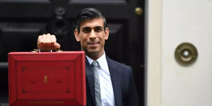 Finanzminister Rishi Sunak mit dem Haushaltsplan Finanzminister Rishi Sunak mit dem Haushaltsplan
