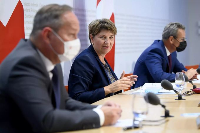 Viola Amherd bei der Medienkonferenz vom Freitag, 1. Oktober 2021. viola amherd