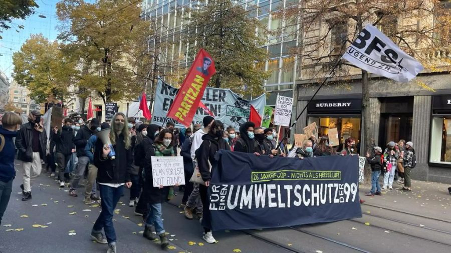 «Nichts als heisse Luft», finden die Demonstranten das, was in Glasgow bisher resultierte.