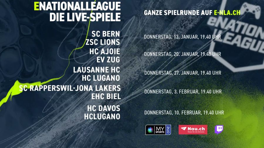 eNationalleague Spielplan