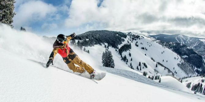 Snowboarder Abfahrt Schnee Berglandschaft