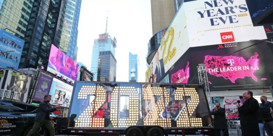 Times-Square in New York mit 2022-Schild