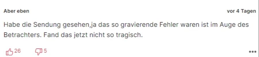 «Aber eben» fand den Auftritt «jetzt nicht so tragisch».