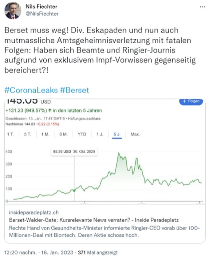 Alain Berset Tweet Fiechter