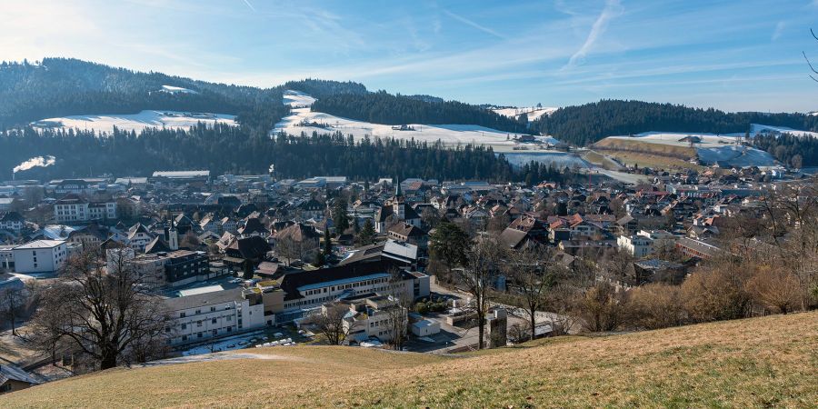 Blick auf die Gemeinde Langnau im Emmental.