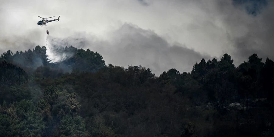 Ein Feuerwehrhubschrauber vor einigen Tagen im Zentrum Portugals