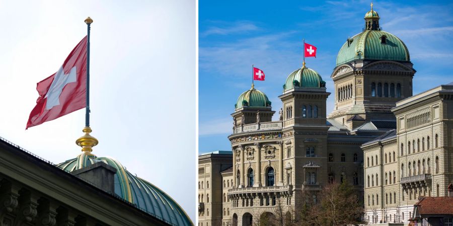 Bundeshaus Beflaggung Halbmast