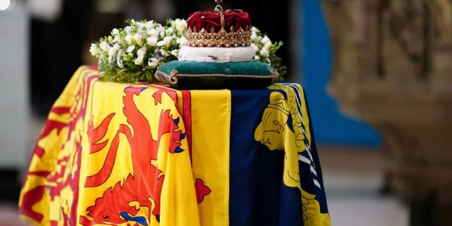 Der Sarg der verstorbenen Königin Elizabeth II.