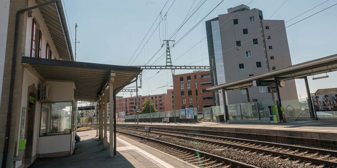 Der SBB Bahnhof Düdingen. Der SBB Bahnhof Düdingen.