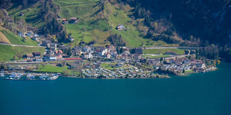 Blick auf Sisikon am Urner See.