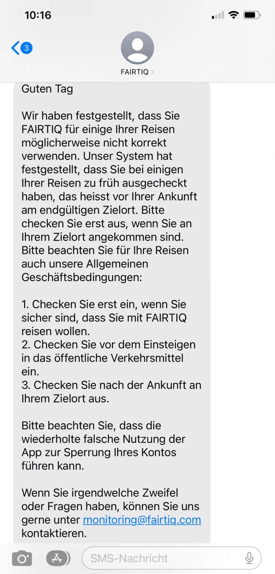 Diese Nachricht hat den 24-jährigen Pendler überrascht.