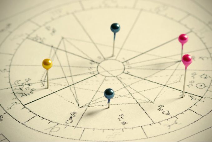 In der Welt der Astrologie dreht es sich auch viel um Zusammenhänge. Astrologisches Pinnbrett