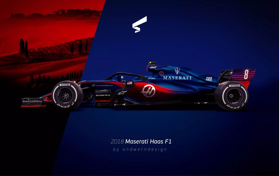 Dieser tiefblau-rote Look für den Haas-Maserati stammt von Designer Andy Werner.