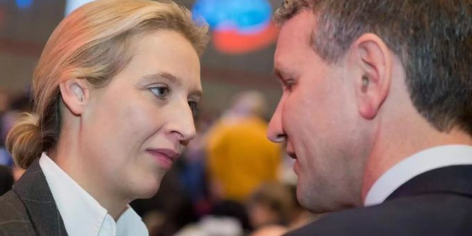 Alice Weidel und Björn Höcke bei einem Bundesparteitag der AfD. Foto: Hauke Christian Dittrich/Archiv Alice Weidel und Björn Höcke bei einem Bundesparteitag der AfD. Foto: Hauke Christian Dittrich/Archiv