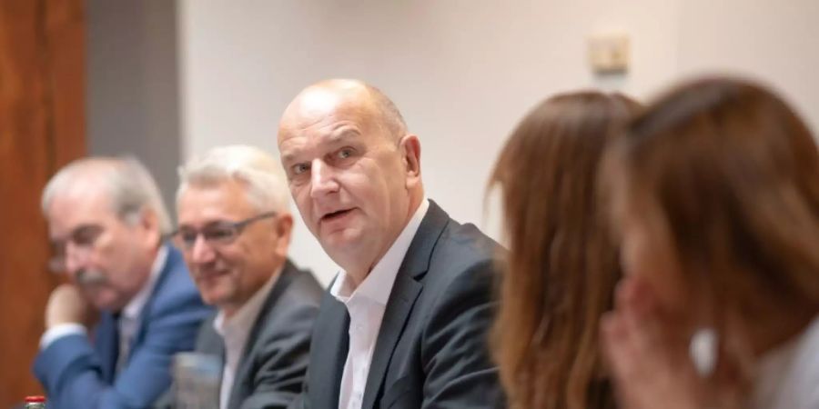 Ministerpräsident Dietmar Woidke (SPD) bei den Sondierungen