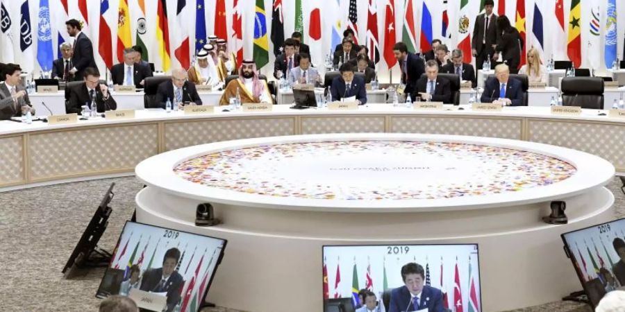 Die G20-Staats- und Regierungschefs haben sich beim Gipfel in Japan trotz tiefgreifender Meinungsunterschiede auf eine gemeinsame Abschlusserklärung verständigt. Foto: kyodo