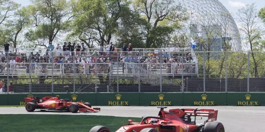 Auf den langen Geraden wollen die beiden Ferrari beim Qualifying in Kanada Zeit gut machen. Foto: Ryan Remiorz/The Canadian Press/AP