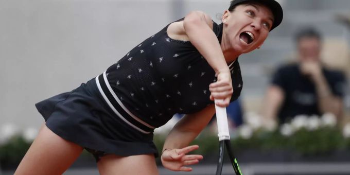 Simona Halep im Einsatz gegen Amanda Anisimova an den French Open 2019. Simona Halep