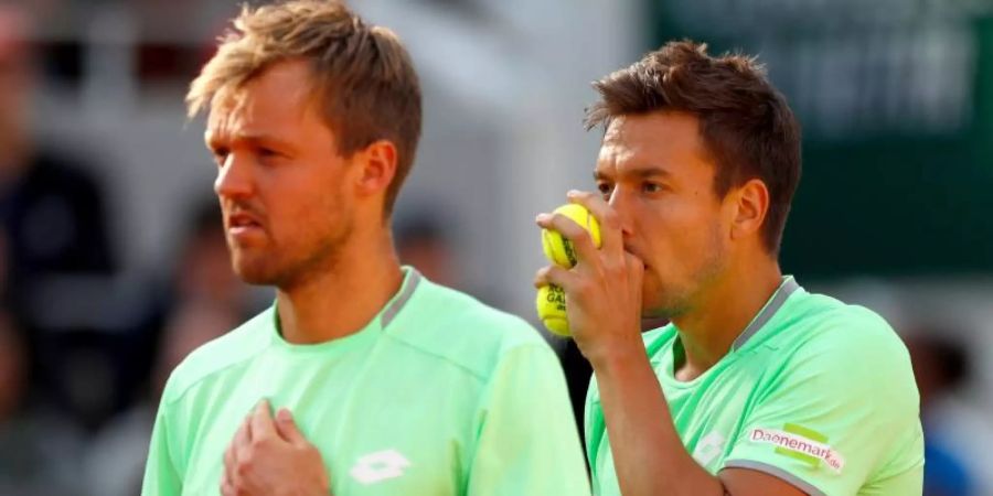 Scheiterten bei den US Open im Doppel-Halbfinale: Kevin Krawietz und Andreas Mies. Foto: Pavel Golovkin/AP