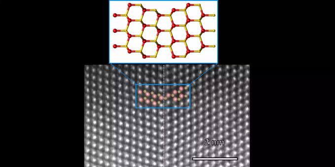 Zwei Lagen Galliumphosphid, die gegeneinander um 60 Grad verdreht sind. Zwei Lagen Galliumphosphid, die gegeneinander um 60 Grad verdreht sind
