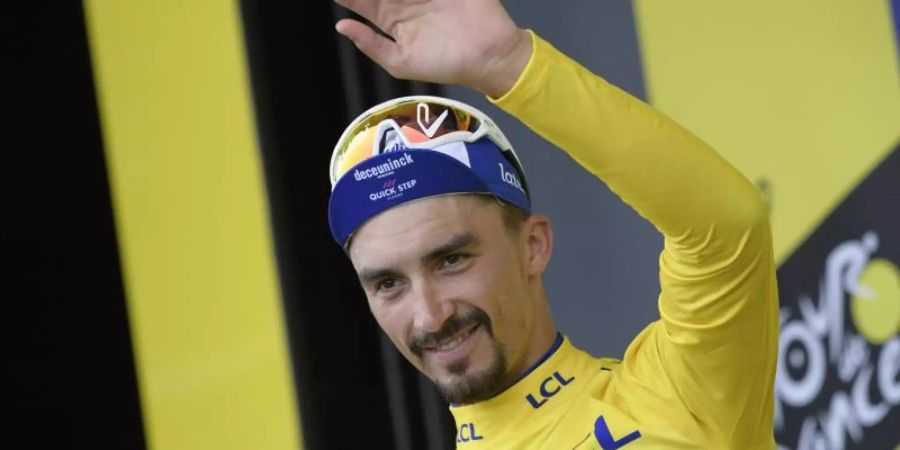 Julian Alaphilippe fährt nach der letzten Pyrenäen-Etappe immer noch in gelb. Foto: David Stockman/BELGA