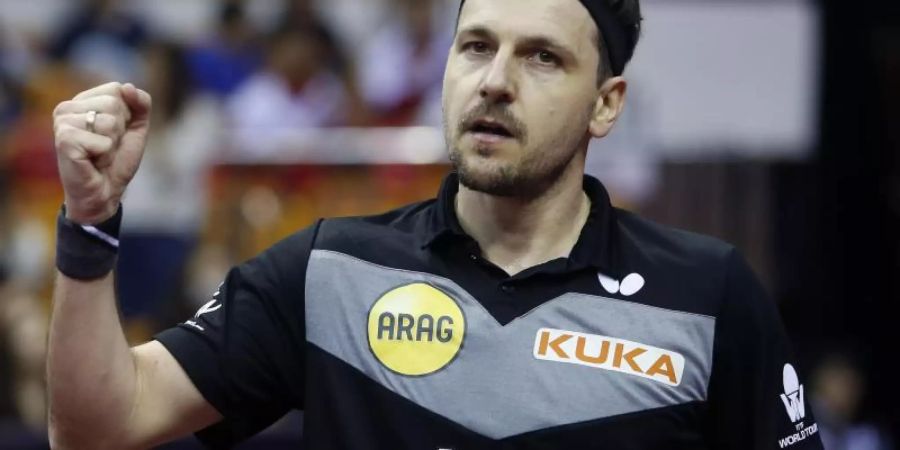 Kann sich über seine Olympia-Qualifikation freuen: Timo Boll. Foto: Wang Dongzhen/XinHua