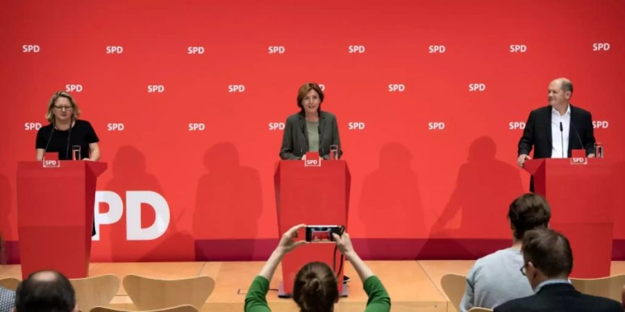 Svenja Schulze, Malu Dreyer und Olaf Scholz