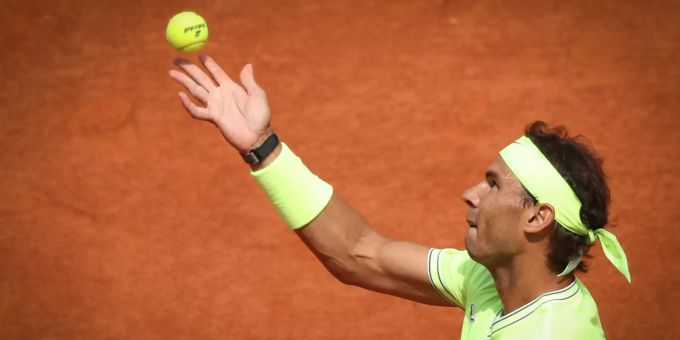 Rafael Nadal aus Spanien in Aktion. French Open Rafael Nadal