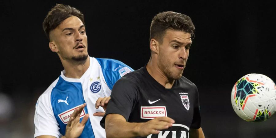 Giuseppe Leo (rechts, hier im Match gegen GC) war Aaraus Eigentorschütze